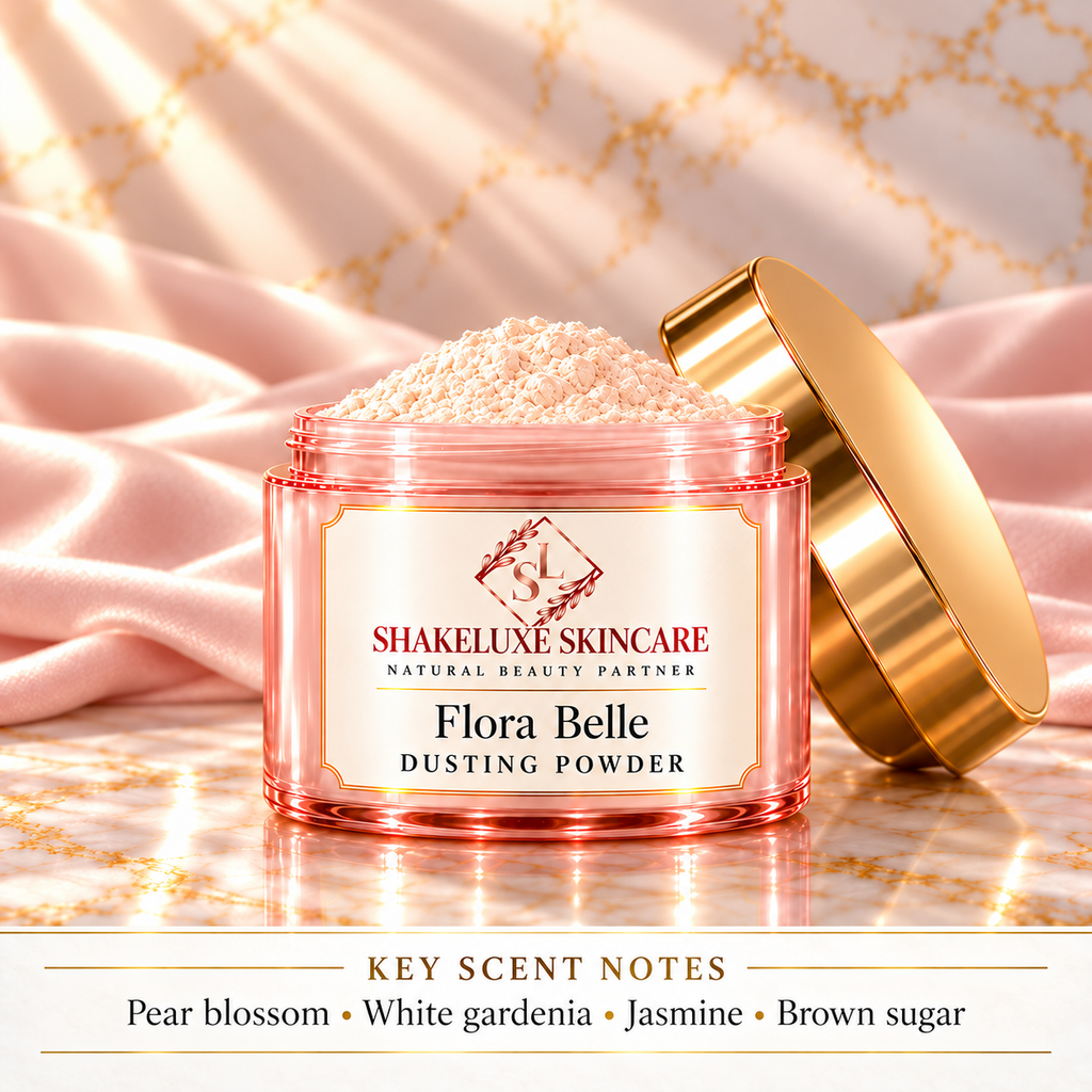 Flora Belle Dusting Powder — main; Pear blossom, white gardenia, jasmine, brown sugar