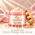 Flora Belle Body Cream — main; Pear blossom, white gardenia, jasmine, brown sugar