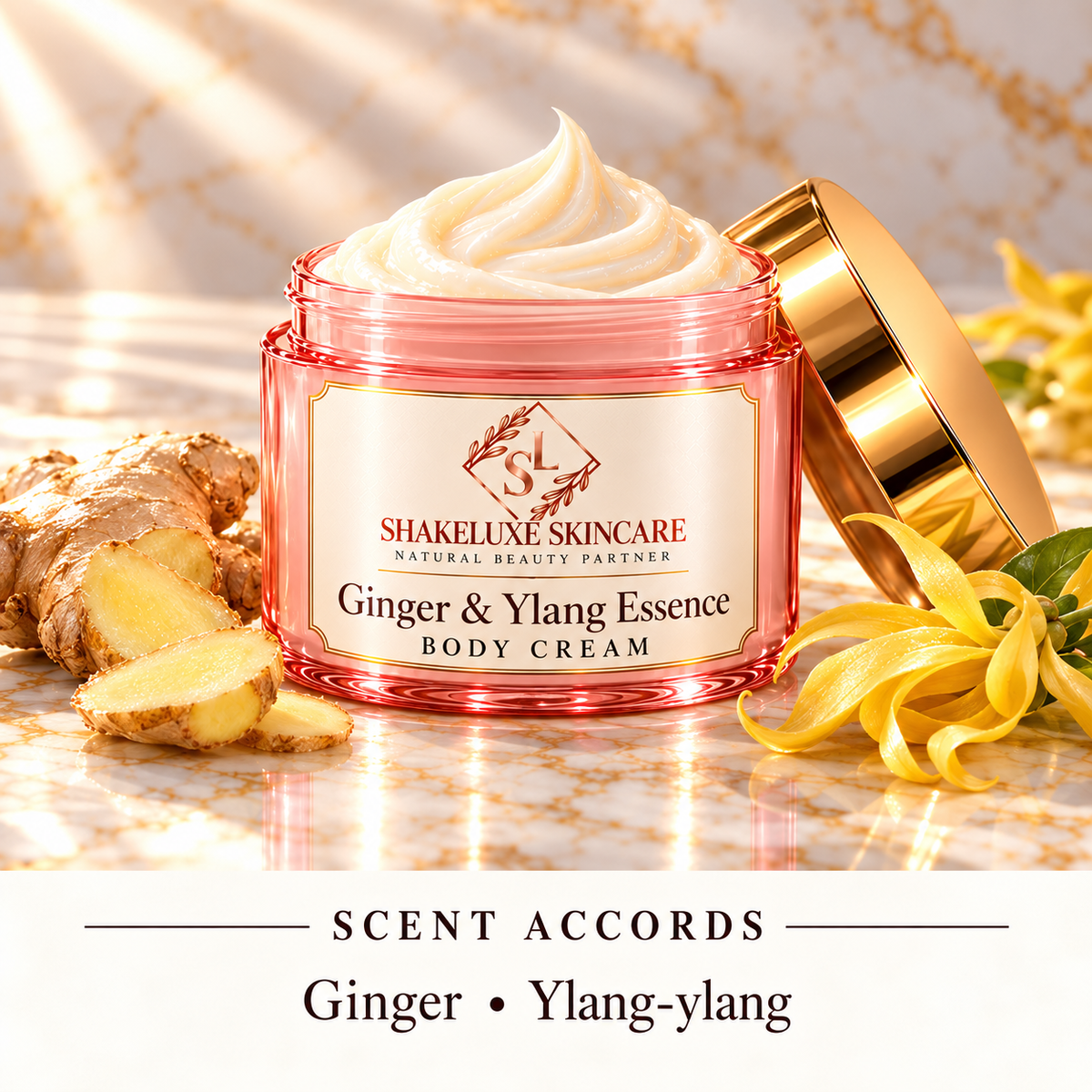 ShakeLuxe Ginger & Ylang Essence Body cream — Ginger • Ylang-ylang — detail view
