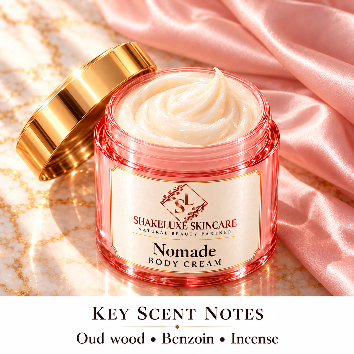 Nomade — detail view; Oud wood • Benzoin • Incense
