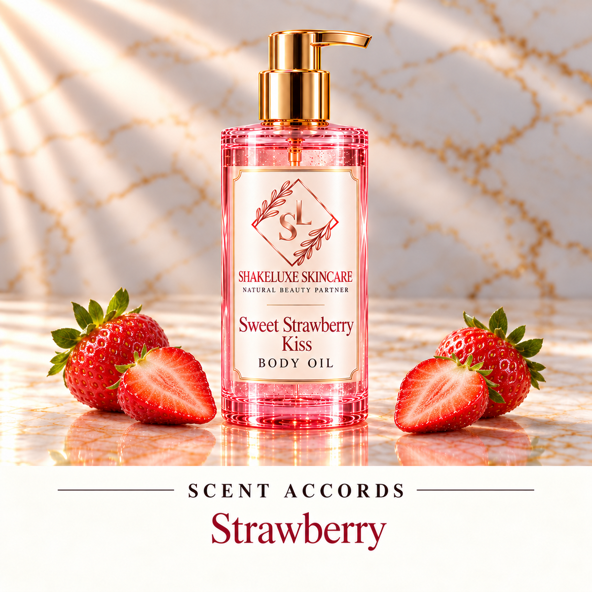 ShakeLuxe Sweet Strawberry Kiss Body oil — main view