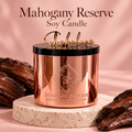 ShakeLuxe Mahogany Reserve Soy Candle — rose-gold vessel