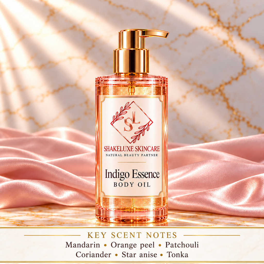 Indigo Essence Body Oil — main; Mandarin • Orange peel • Patchouli • Coriander • Star anise • Tonka