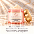 Caramel Marshmallow Delight body cream main product image with ShakeLuxe SL branding and fragrance notes