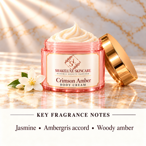ShakeLuxe Crimson Amber cream — Jasmine • Ambergris accord • Woody amber