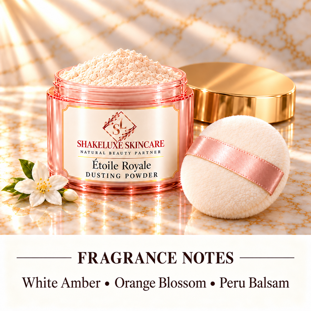 ShakeLuxe Étoile Royale Dusting Powder; White Amber • Orange Blossom • Peru Balsam