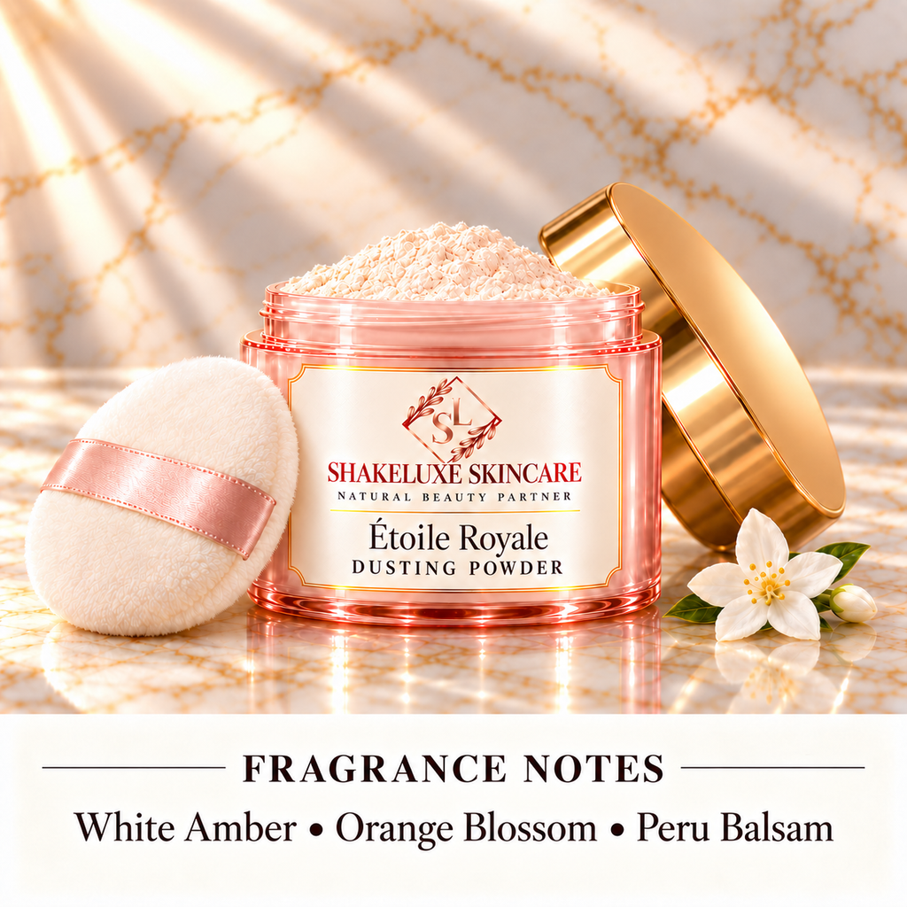 ShakeLuxe Étoile Royale Dusting Powder; White Amber • Orange Blossom • Peru Balsam