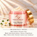 ShakeLuxe Ivory Blossom Body Cream with SL branding and full gardenia, nectarine, pear, white floral and vanilla woods fragrance notes