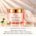 ShakeLuxe Ivory Blossom Dusting Powder with SL branding and full gardenia, nectarine, pear, white floral and vanilla woods fragrance notes