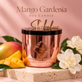 ShakeLuxe Mango Gardenia Soy Candle — rose-gold vessel