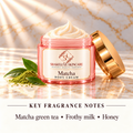 ShakeLuxe Matcha Body Cream with fragrance notes: Matcha green tea • Frothy milk • Honey