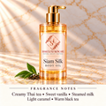 ShakeLuxe Siam Silk Body Oil with SL branding; creamy Thai tea, sweet vanilla, steamed milk, light caramel and warm black tea notes