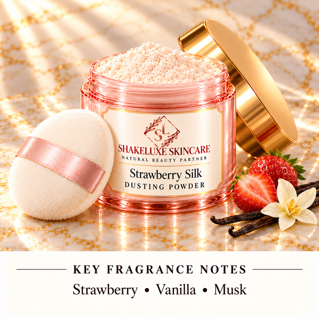 ShakeLuxe Strawberry Silk Dusting Powder — strawberry, vanilla and musk
