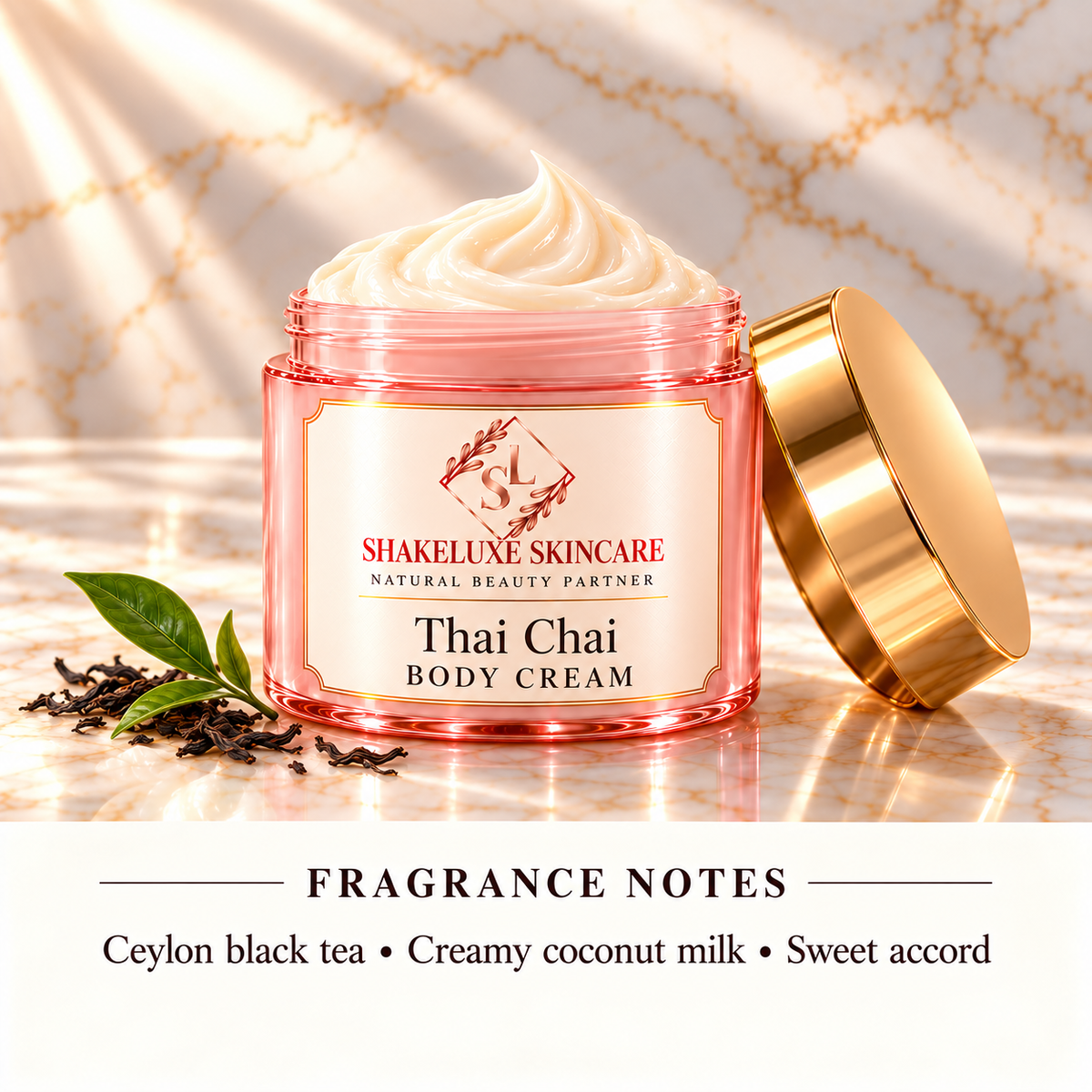 Thai Chai main product image with ShakeLuxe SL branding and fragrance notes