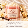 ShakeLuxe Vanille D’Or body cream in pink and gold packaging with fragrance notes