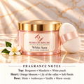 White Aura dusting powder with ShakeLuxe SL branding and fragrance notes